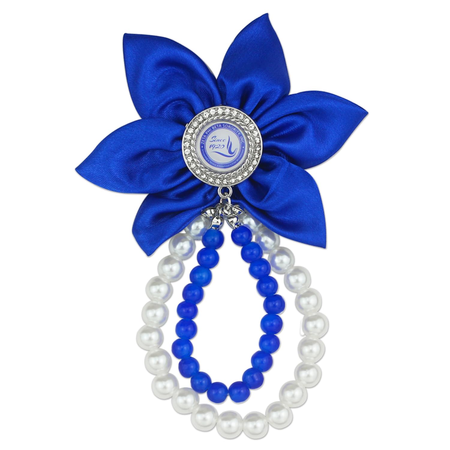 ZPB Brooch Pin for Women ZPB Gift Greek Sorority Paraphermalia Jewelry for 1920 Finer Women Gift, Stain 3.5" Flower Corsage Brooch With Pearl