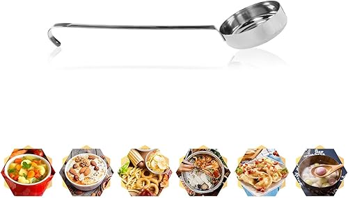 Miniatura 3 de Tsnamay Cucharón de cocina de acero inoxidable 201 de acero inoxidable de 10.55 pulgadas con ganchos y asas largas para remover, porciones y servir