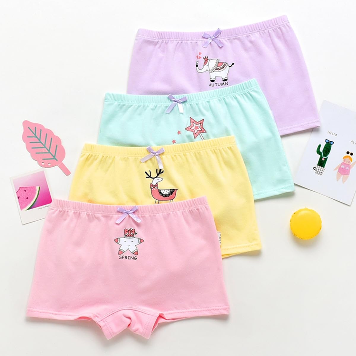 Dhruva Sales Kids Series Baby Underwear Little Girls' Cotton Short Panties (Pack of 3) (3-4Year) Multicolour 4