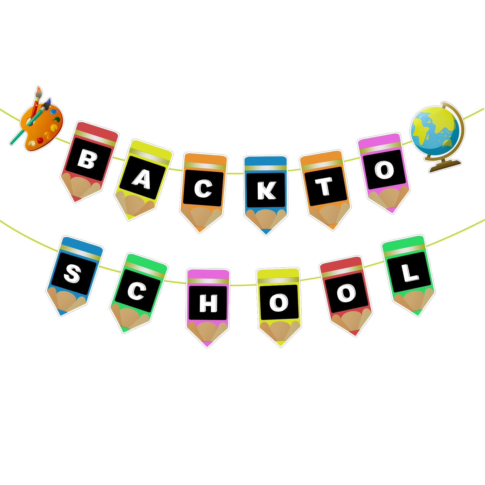 Back to School Banner Flag, First Day of School Decorations Supplies Welcome Back to Campus Banner Decor No DIY, Applicable to Kindergarten & Primary School Background Wall