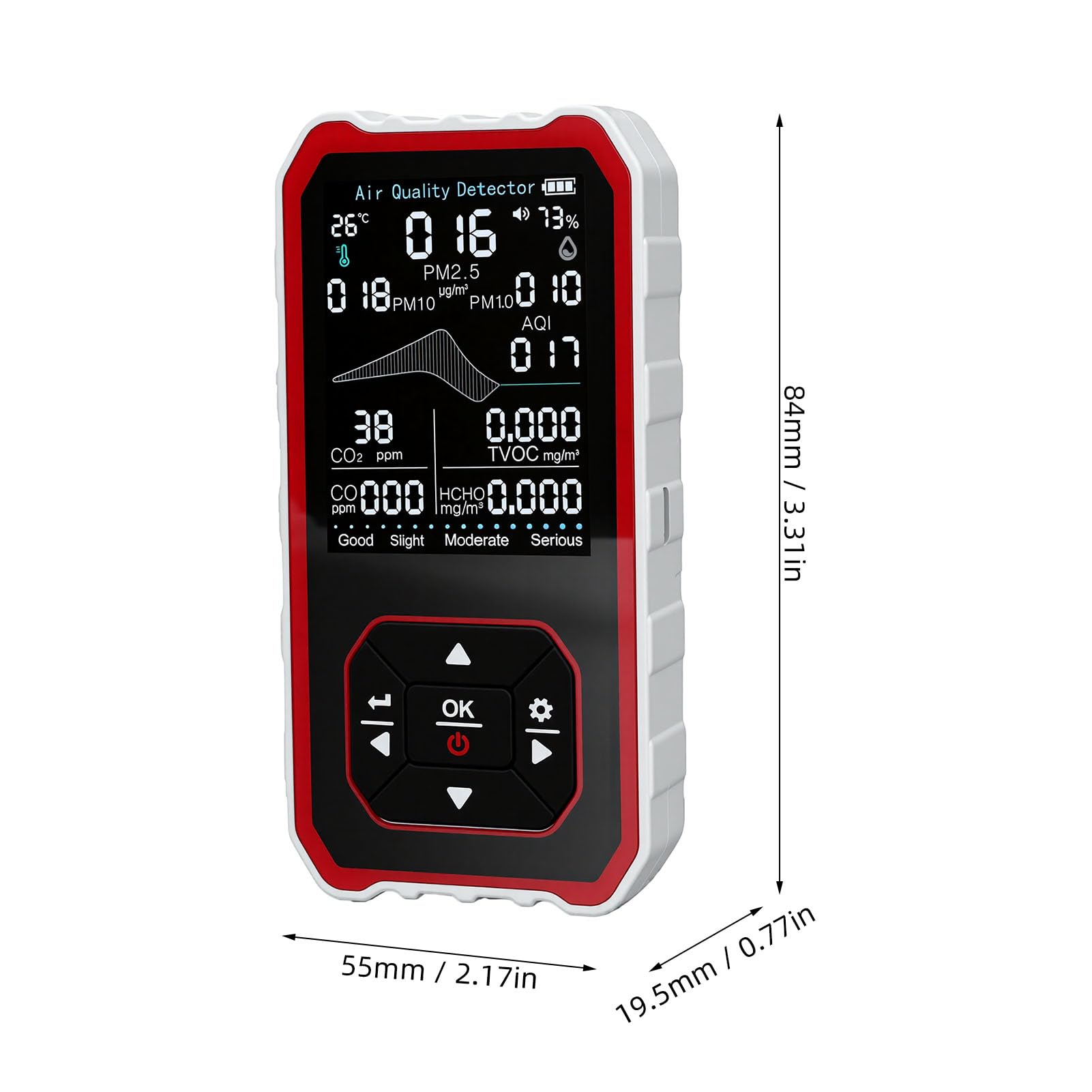 Marhynchus Détecteur de qualité de L’air 10 en 1, Moniteur CO2 PM2.5 HCHO