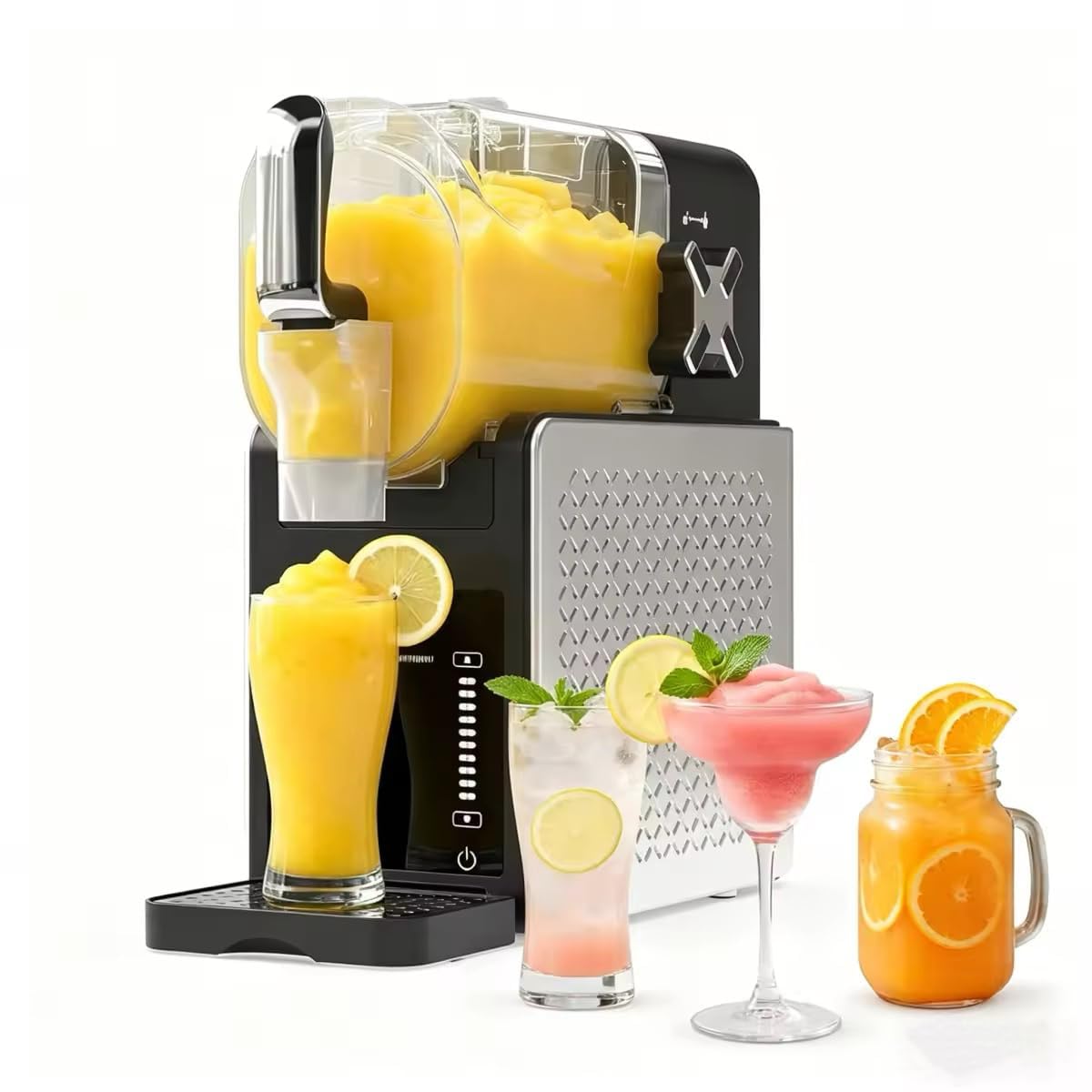Máquina para Hacer Granizados 1.9L – 200W Máquina de Helados con 5 Programas, Máquina Slushie con Mantenimiento de Frío 12h, Autolimpieza y Bandeja de Goteo 400ml, para Cócteles y Batidos