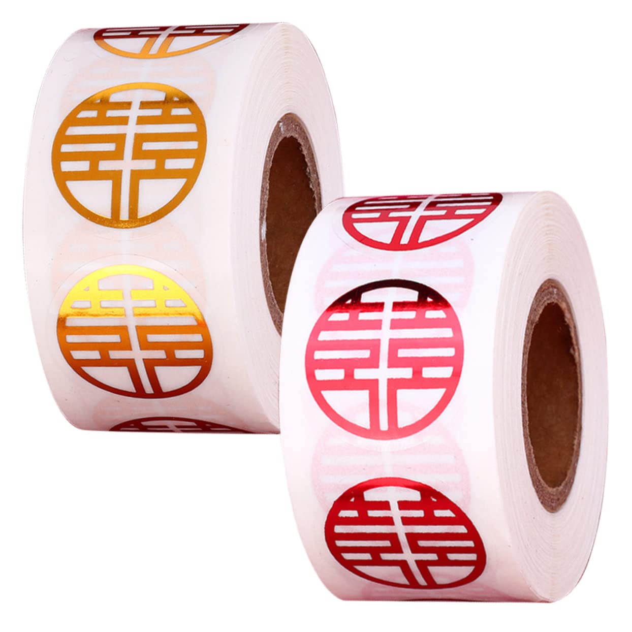 Hochzeitsanhänger, Geschenkanhänger, 8 Rollen Selbstklebende Doppelte Glücksaufkleber Chinesische Hochzeitsetiketten Aufkleber for Kekstüten Zur Hochzeit Roter Xi-wortaufkleber