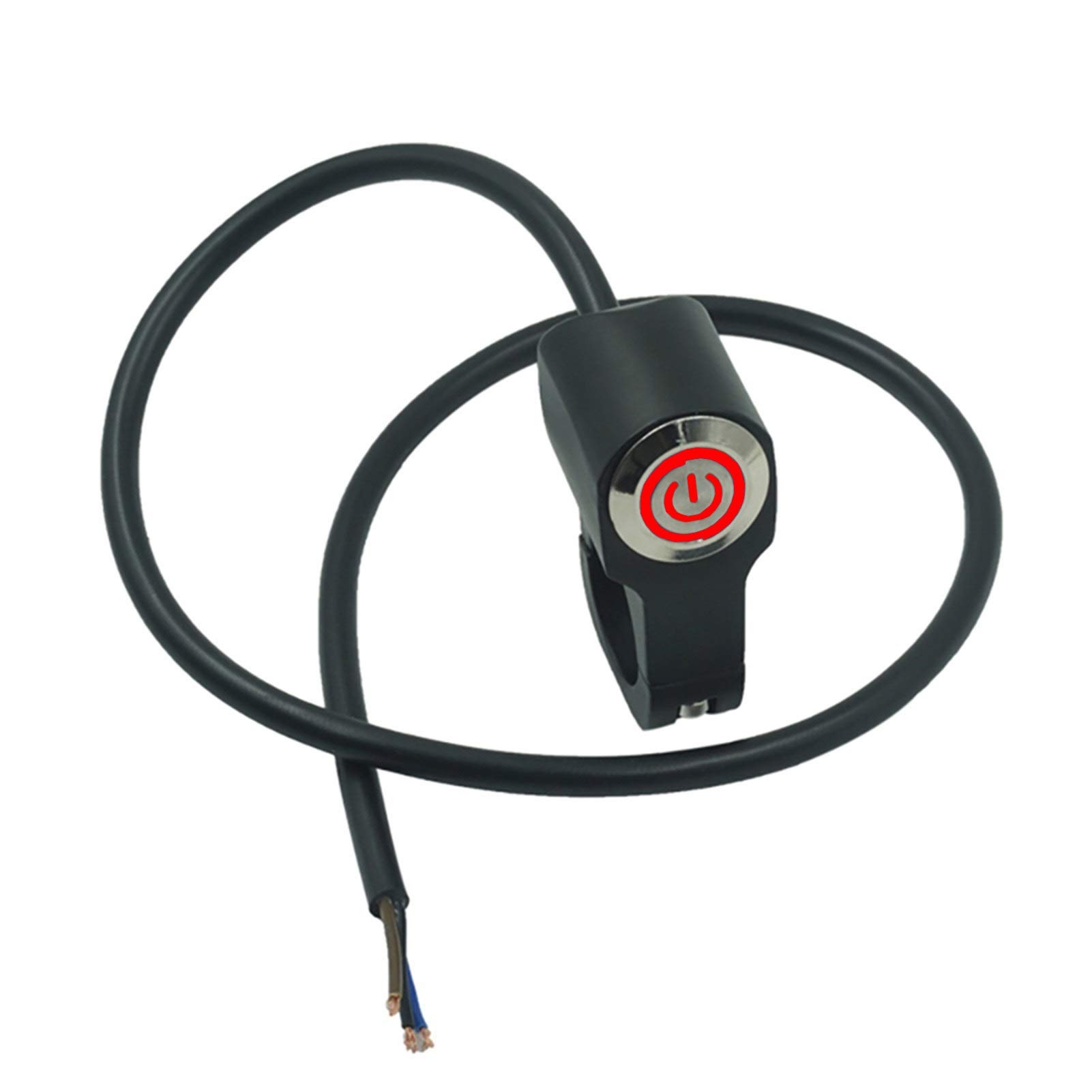 Aluminum 7/8" Motorcycle ATV Horn & Kill Switch Button – 12V 10A, 2-Wire, Black