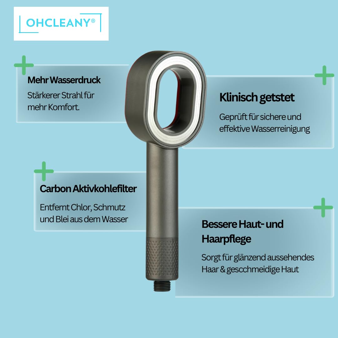 Juego de cabezal de ducha con 2 cepillos de limpieza magnéticos y filtro de carbón activo de carbono, ducha de mano de alta presión con filtro eliminado, cloro, cal, bacterias y metales