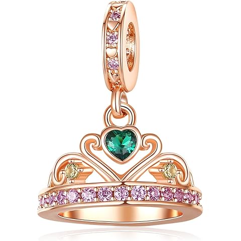 DATOUQI Queen Happy Birthday Hot Air Balloon Family Puppy Charm 925 Sterling Silver Charms for Bracelets and Necklaces Mother's Day Charms for Women