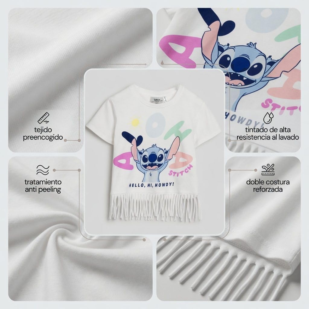 Camiseta Disney de Manga Corta para Niños y Niñas - Camiseta Infantil Disney Transpirable, Suave y Cómoda, 100% Algodón, Ropa para Verano, Uso Diario y Excursiones