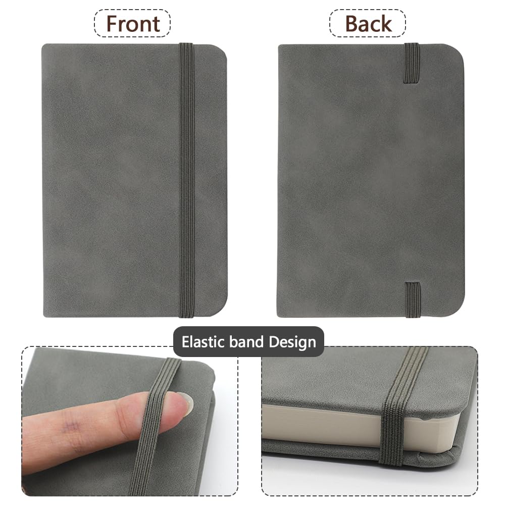 Taccuino A7 Mini Tascabile Pelle Copertina Rigida Righe 4 Pezzi