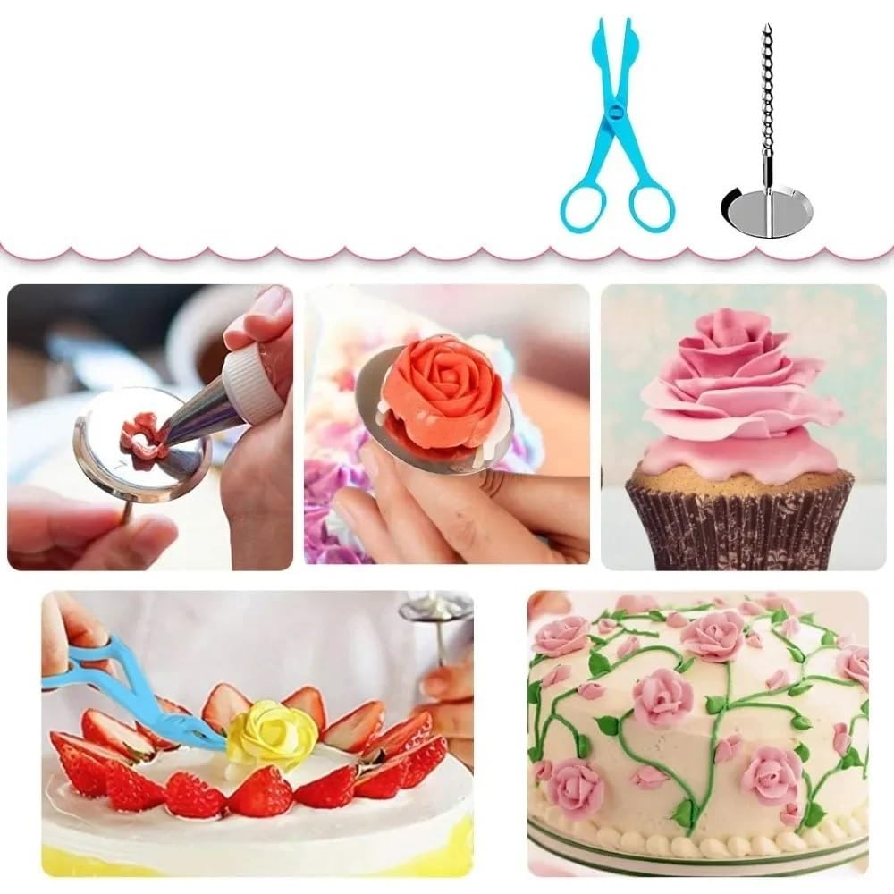 Reposteria Utensilios,Equipos para Hacer Pasteles Juego de 72 herramientas for tartas, boquillas reutilizables de acero inoxidable, manga pastelera de silicona, juego de herramientas for hornear for h