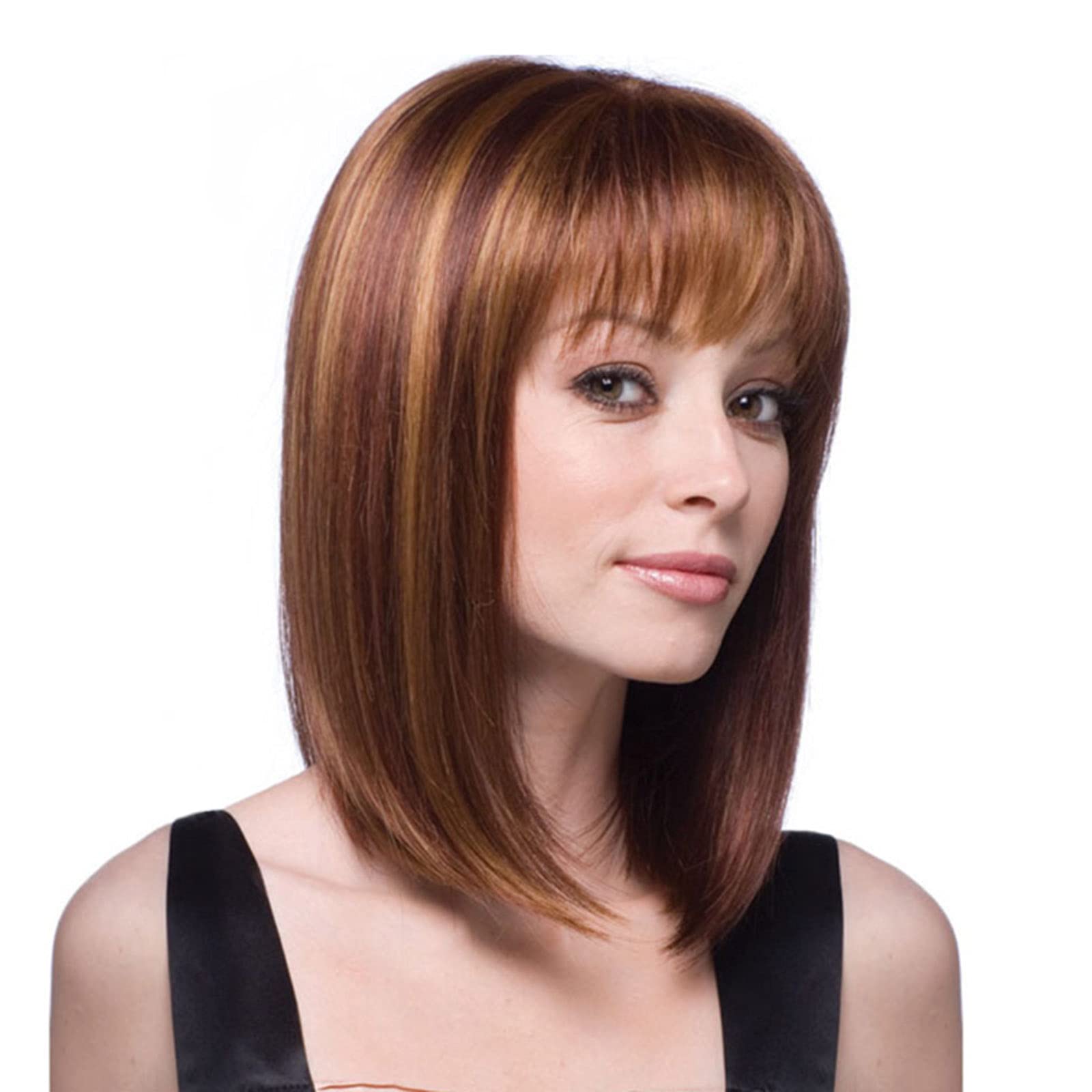 J/E WIG-010A High-temperature Synthetic Fiber Wigs Heat Resistant Long Hairpiece Hair Wig for Women Middle Length Wigs