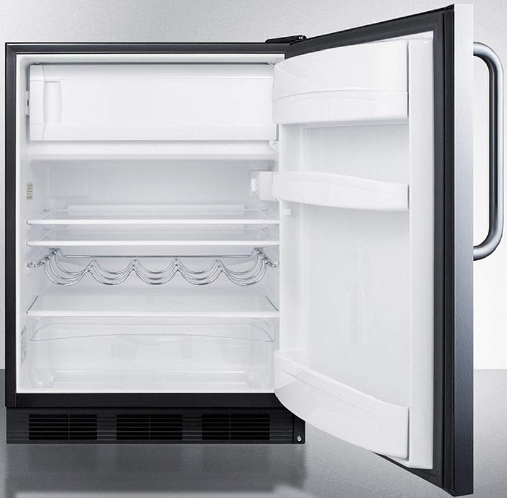 Summit Appliance CT663BKCSS Built-in Undercounter Refrigerator-Freezer for Residential Use, Cycle Defrost with Deluxe Interior, Professional Towel Bar Handle and Stainless Steel Exterior on Fridge.com