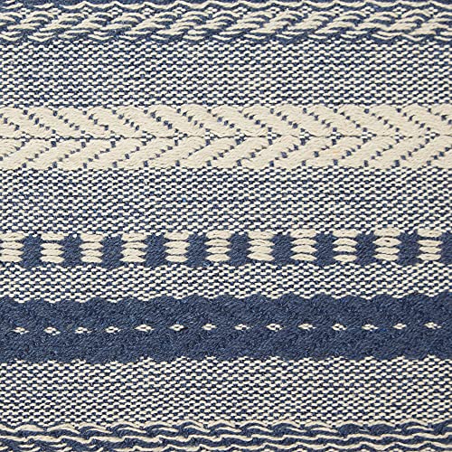 DII Farmhouse Braided Stripe Table Runner Collection, 15x72 (15x77, Fringe Included), French Blue, 15x72" (15x77", Fringe Included) - Image 3