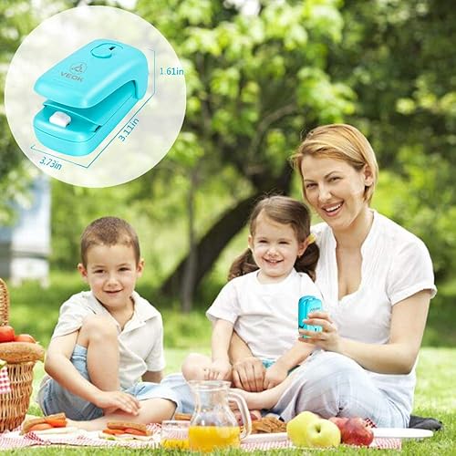 Miniatura 4 de Mini sellador de bolsas, máquina portátil de sellado térmico de bolsas con cortador, sellador de bolsas de chips 2 en 1 de mano para bolsas de