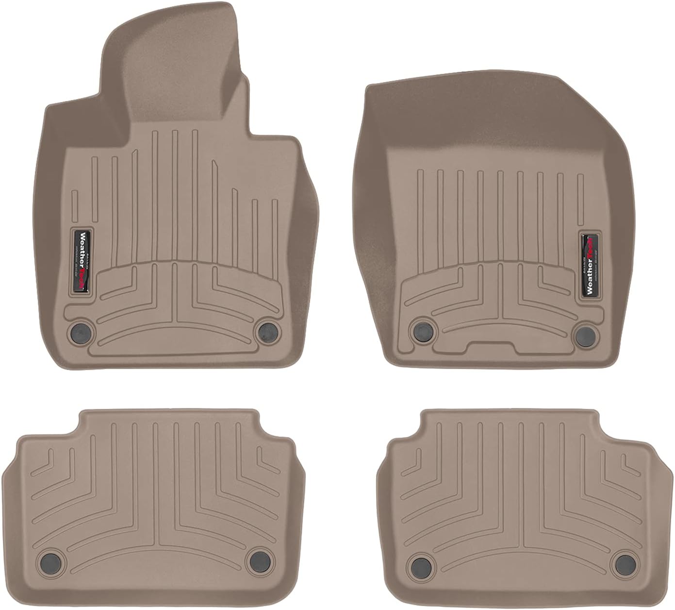 WeatherTech Custom Fit FloorLiners for Volvo S60, V60 Recharge, V60-1st & 2nd Row (441525-1-3), Black