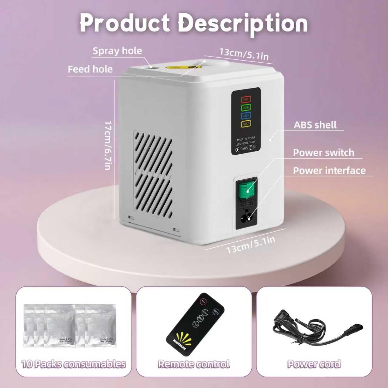 2pcs Mini Cold Spark Machine, Portable FX Device with Auto Safety Cutoff, NO DMX, Stage/Wedding/Event Special Effects Machine (2 Unit White+10 PCS 50g Consumables)
