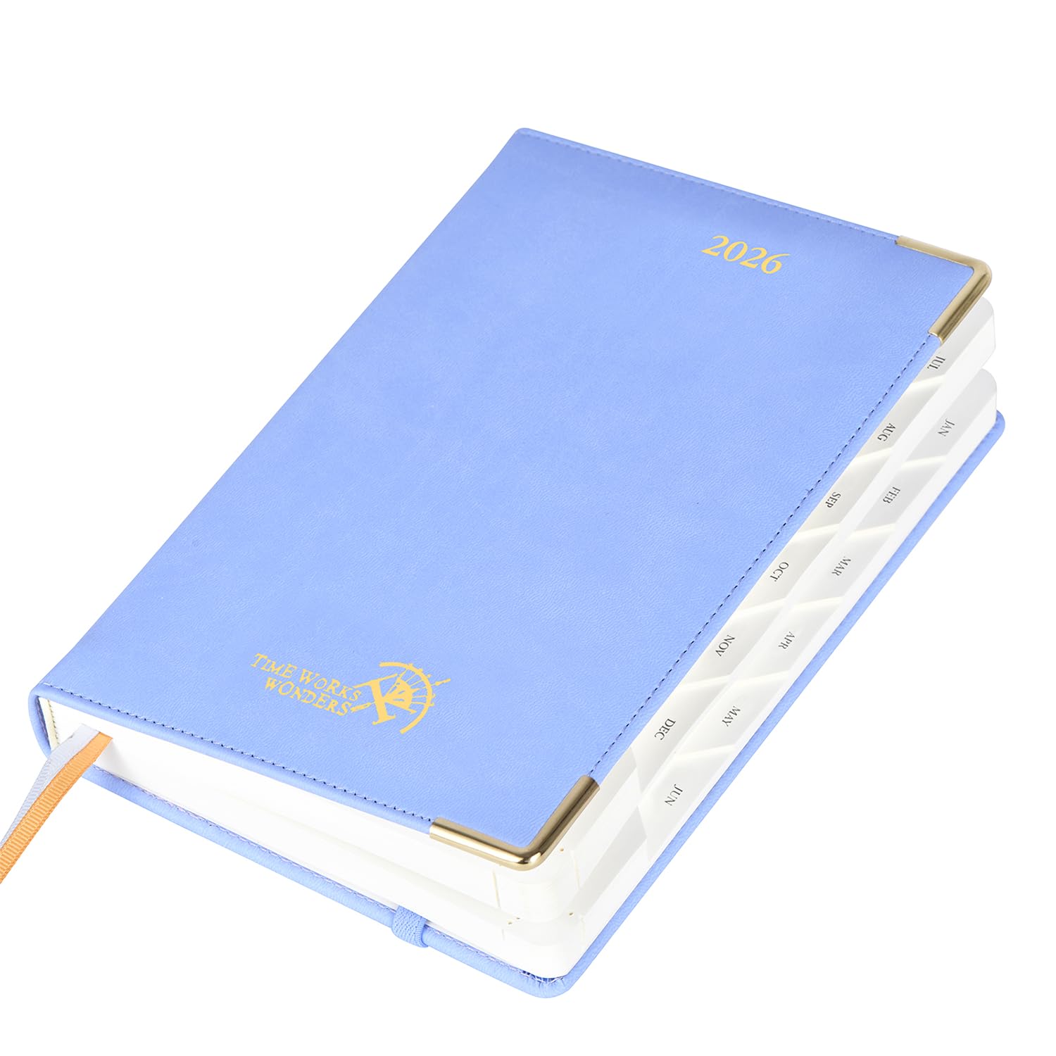 POPRUN Daily Planner 2026 (Medium-5.75" x 8.5") One Page Per Day Planner with Vegan Leather Hardcover - Agenda 2026 (Jan. - Dec.) Page A Day Calendar