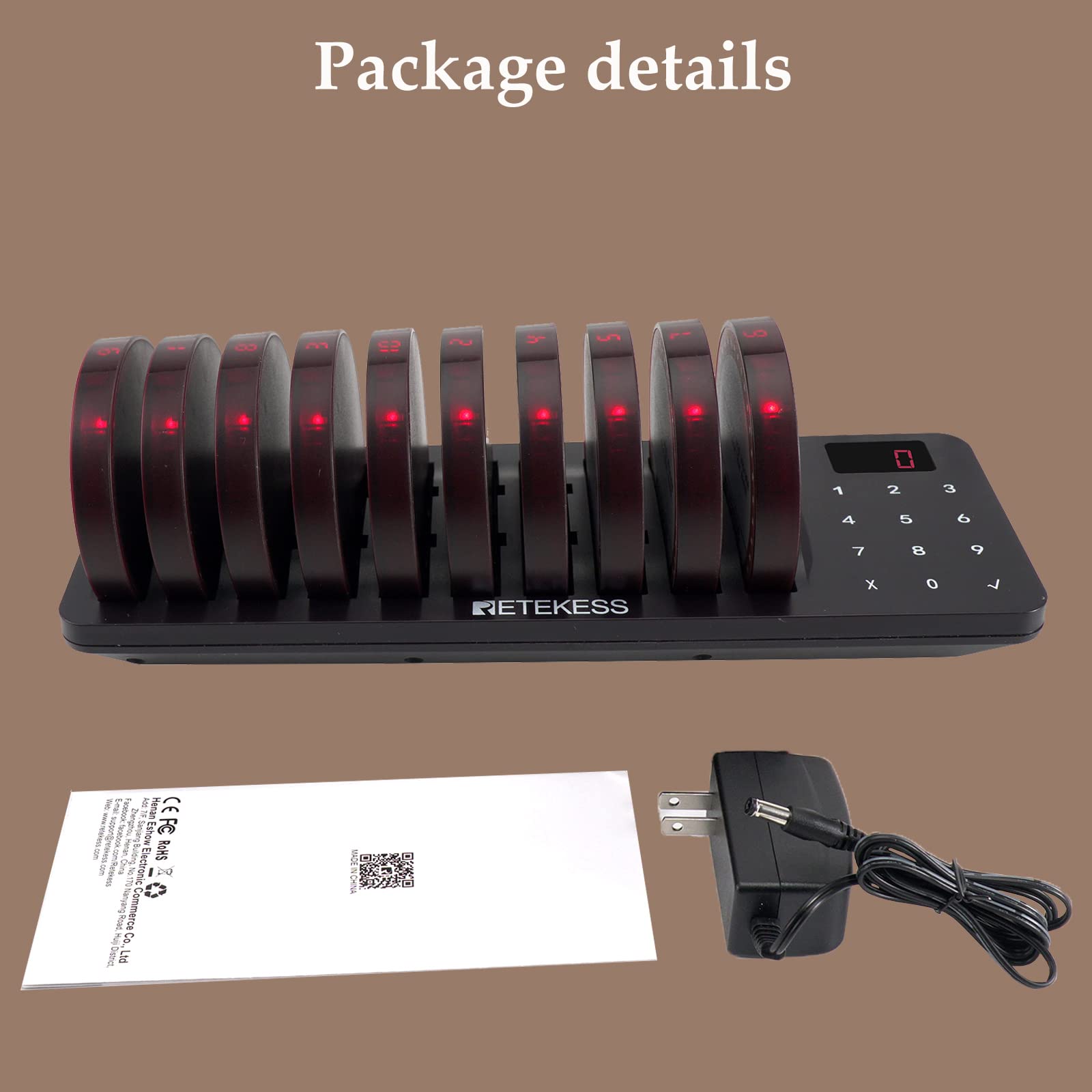 Retekess TD162 Restaurant Pager System, Pagers and Beepers for Staff