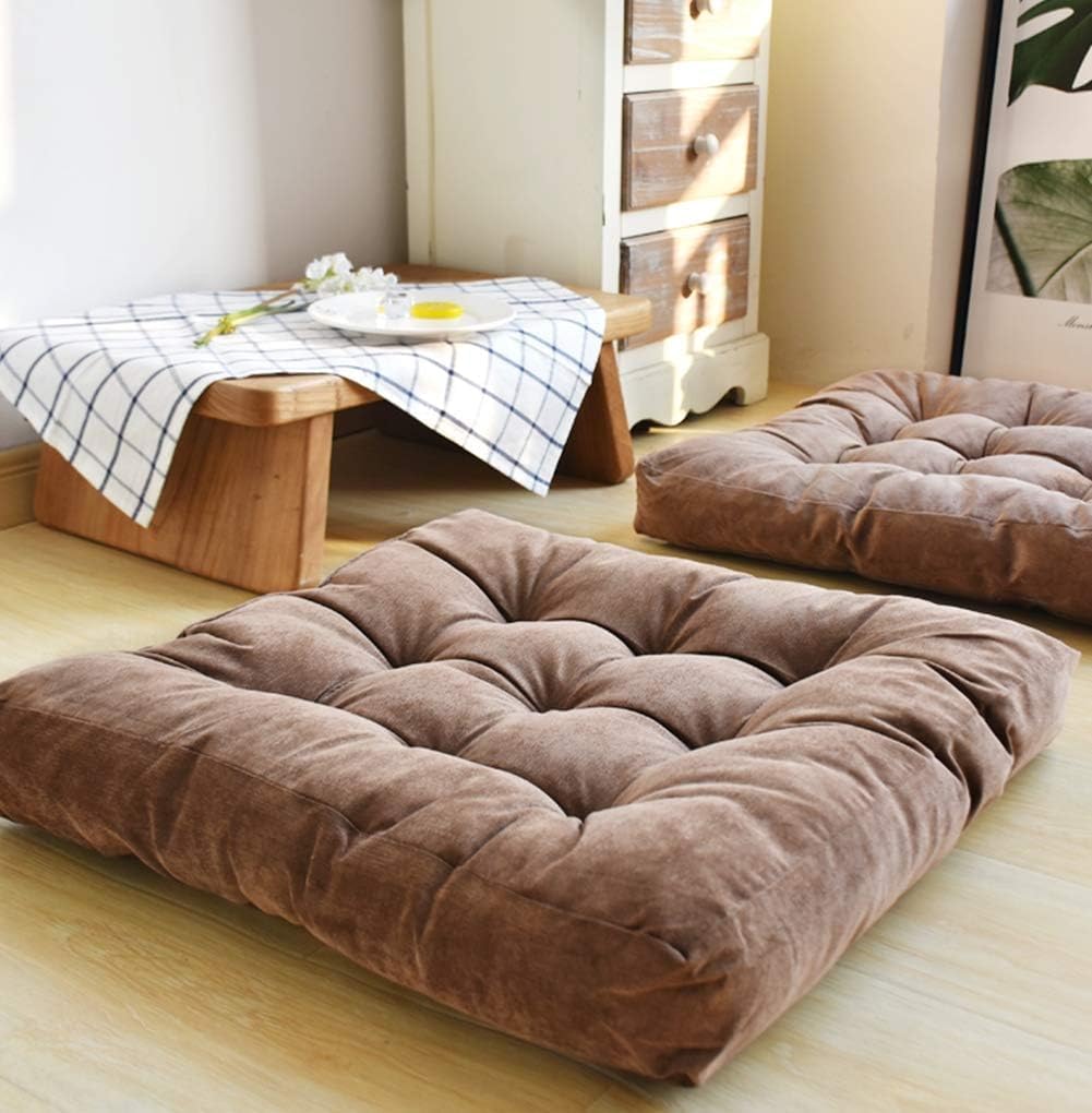 Floor Pillow, Square Meditation Pillow for Seating on Floor Solid Thick Tufted Seat Cushion Meditation Cushion for Yoga Living Room Sofa Balcony Outdoor-image-20