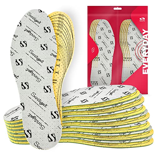 SULPO 8 pares de plantillas SANITIZED contra los olores - Plantillas suaves de látex con aroma frishe Zart - Plantillas de látex para cortar - Plantillas cómodas Cover