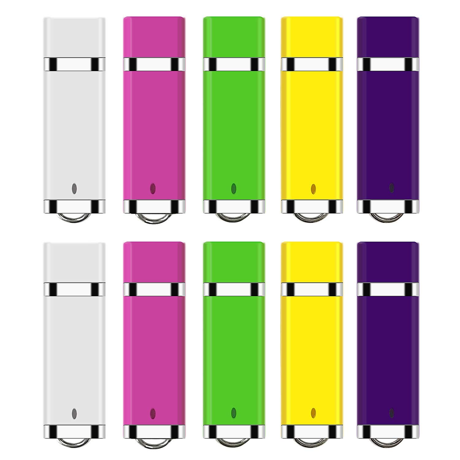 Flash Drive, wellsenn USB Flash Drive 16 GB X 10 Bulk Memory Stick Jump Drive External Drives USB Stick USB Storage Portable Thumb Drive Pen Drive Pack 10 Mixed Coler(16GB10PACKS)