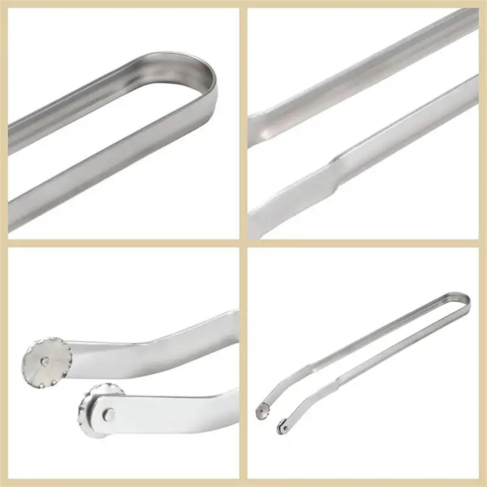 Szczypce do kiełbasy BBQ ze stali nierdzewnej Nonstick szczypce do kiełbasy obracanie naczyń do grillowania długa rączka szczypce kuchenne narzędzia do grillowania(Color:3pcs)