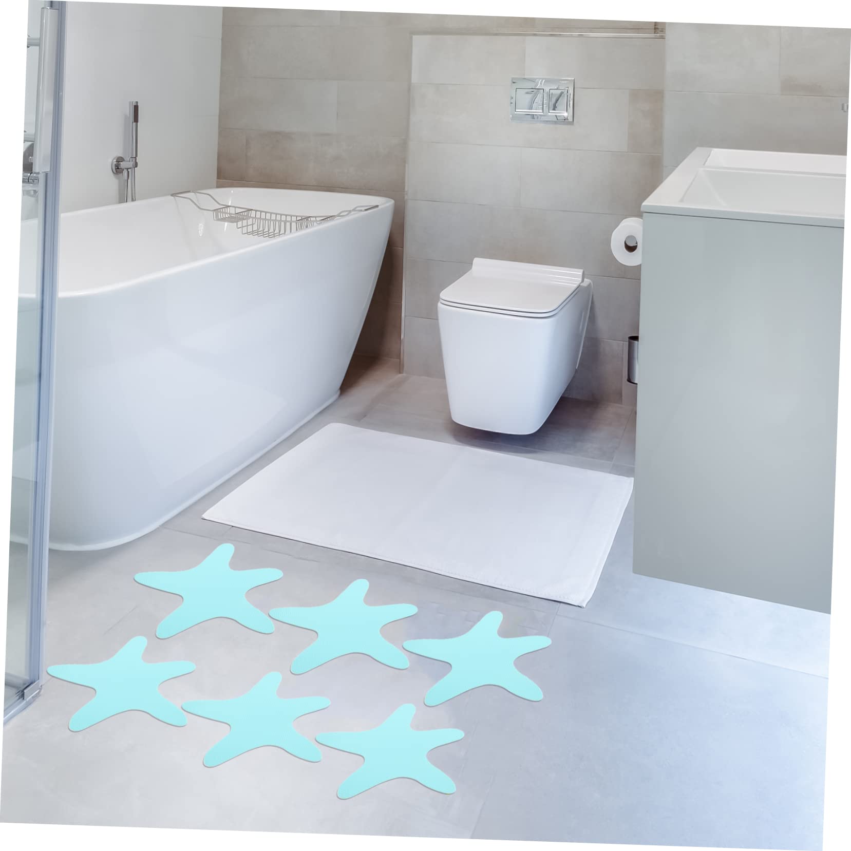 IMIKEYA 3juegos Pegatinas Antideslizantes para Ducha y Bañera De Estrellas Marinas para Instalación y Adhesión para Baños y