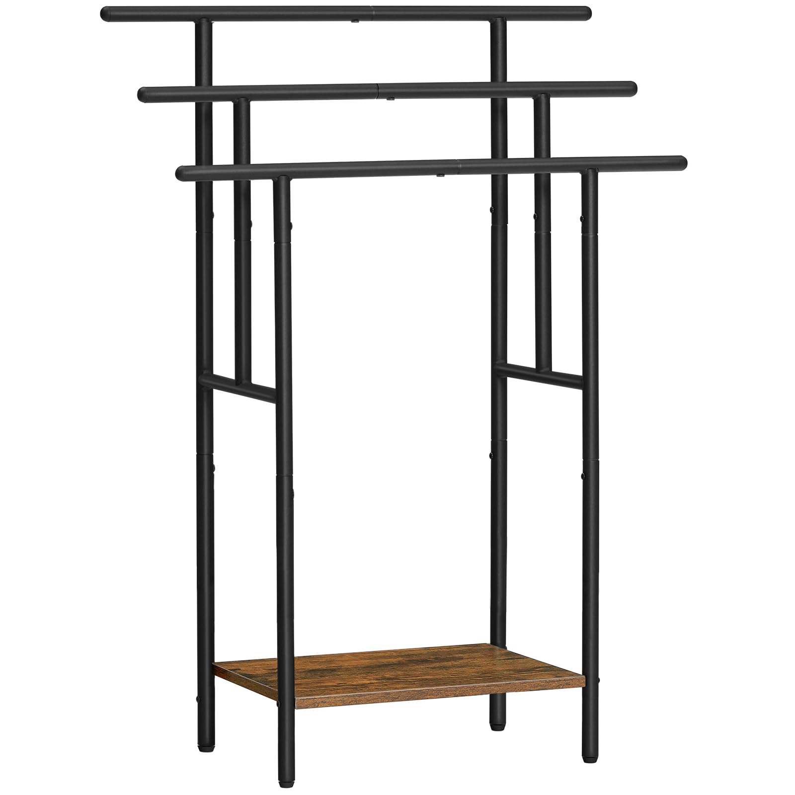 HOOBRO Toallero Independiente de 100 cm de Alto para baño, Estante de Manta Escalonado de 3 Niveles con estantes, Estante de Secado y exhibición de Toallas de baño de Gran, Negro y marrón EBF50LB01