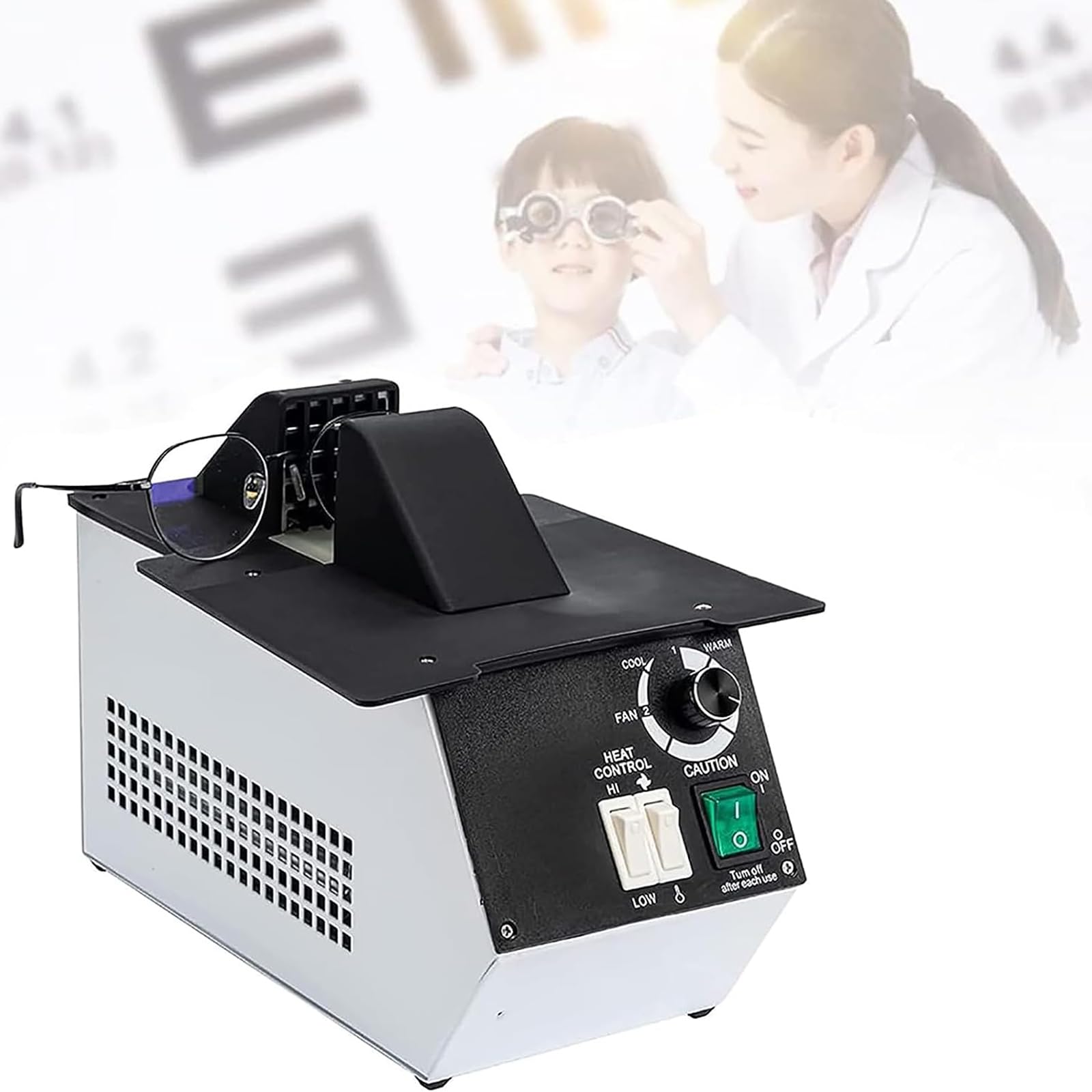 Brillenrahmenheizer, 1500 W, einstellbare Temperatur von 80 ℃ bis 130 ℃/Umschaltung von Heiß- und Kaltluft