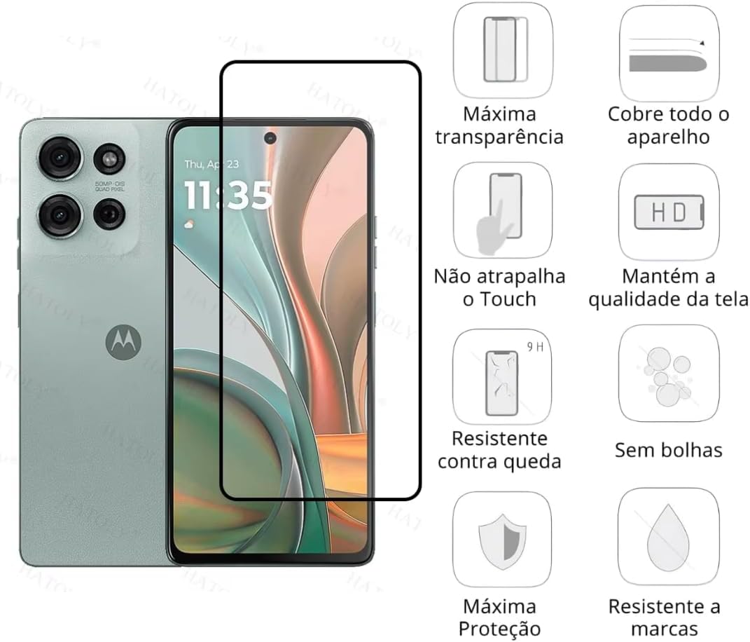 Capa Capinha Anti Impacto + Película Premium 3D de Vidro Temperado Compatível Com Moto G75 5G - (Hard Glass Store)