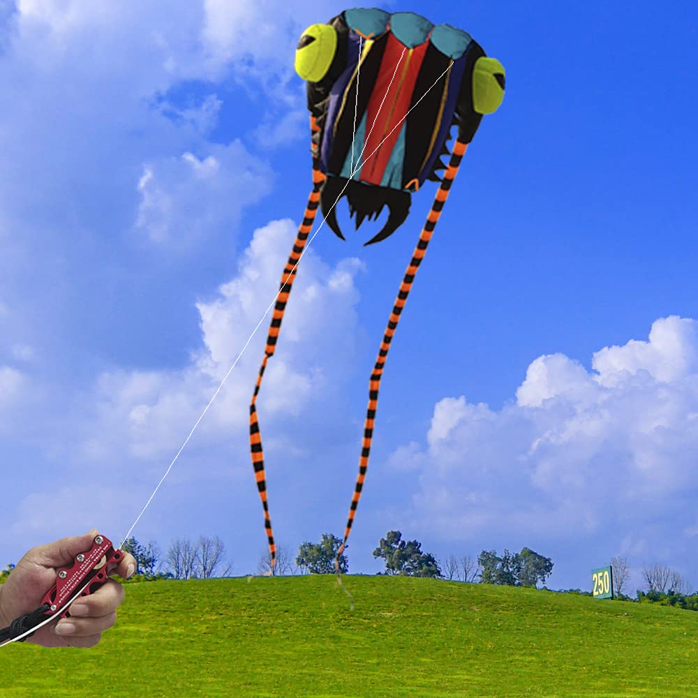 U/B Trilobite Kite Soft Colorful Kite Nylon Show Kite Lifter 2sqm with 2 Long Attractive Tentacles for Outdoor Beach Games - Image 3