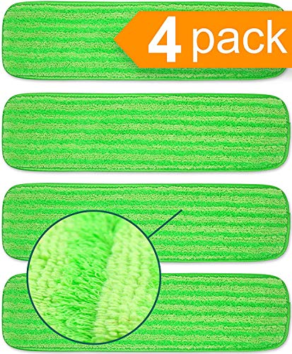 Microfiber Mop Pad Replacement Kit - 4 Pack Reusable Washable MF Mop Head