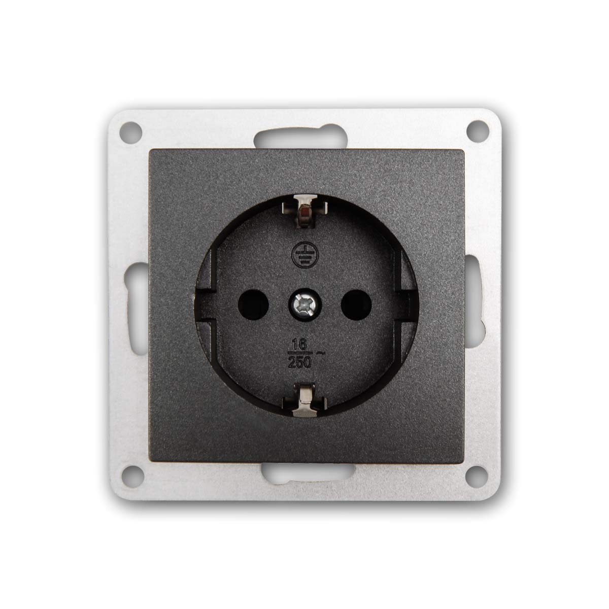Juego de 40 bases de enchufe FLAIR antracita, 250V/16A, sin marco, conexión clamp