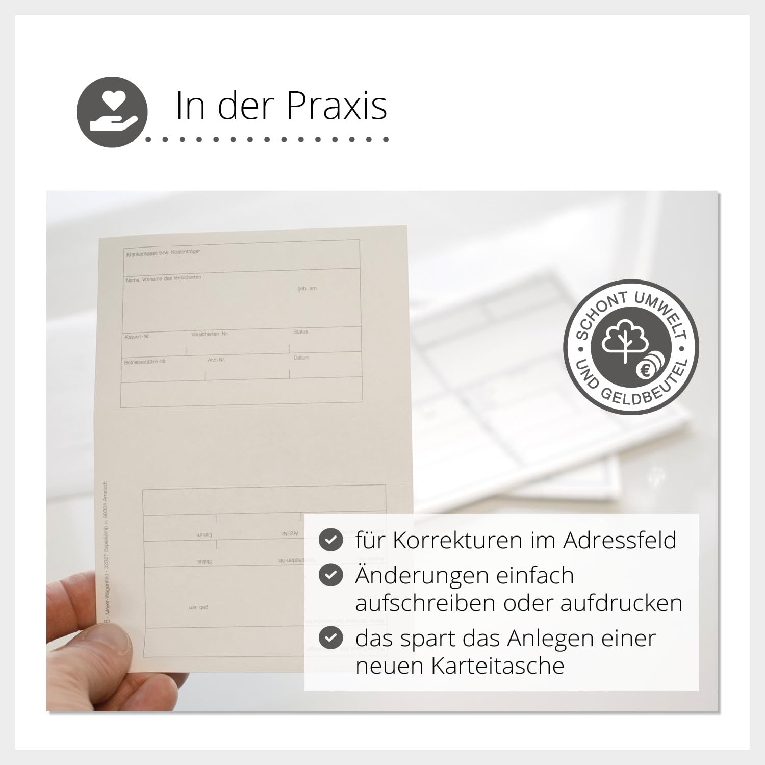 Adressfeldetiketten Praxisformulare Patientenkartei | 1000 Stück | Weiß