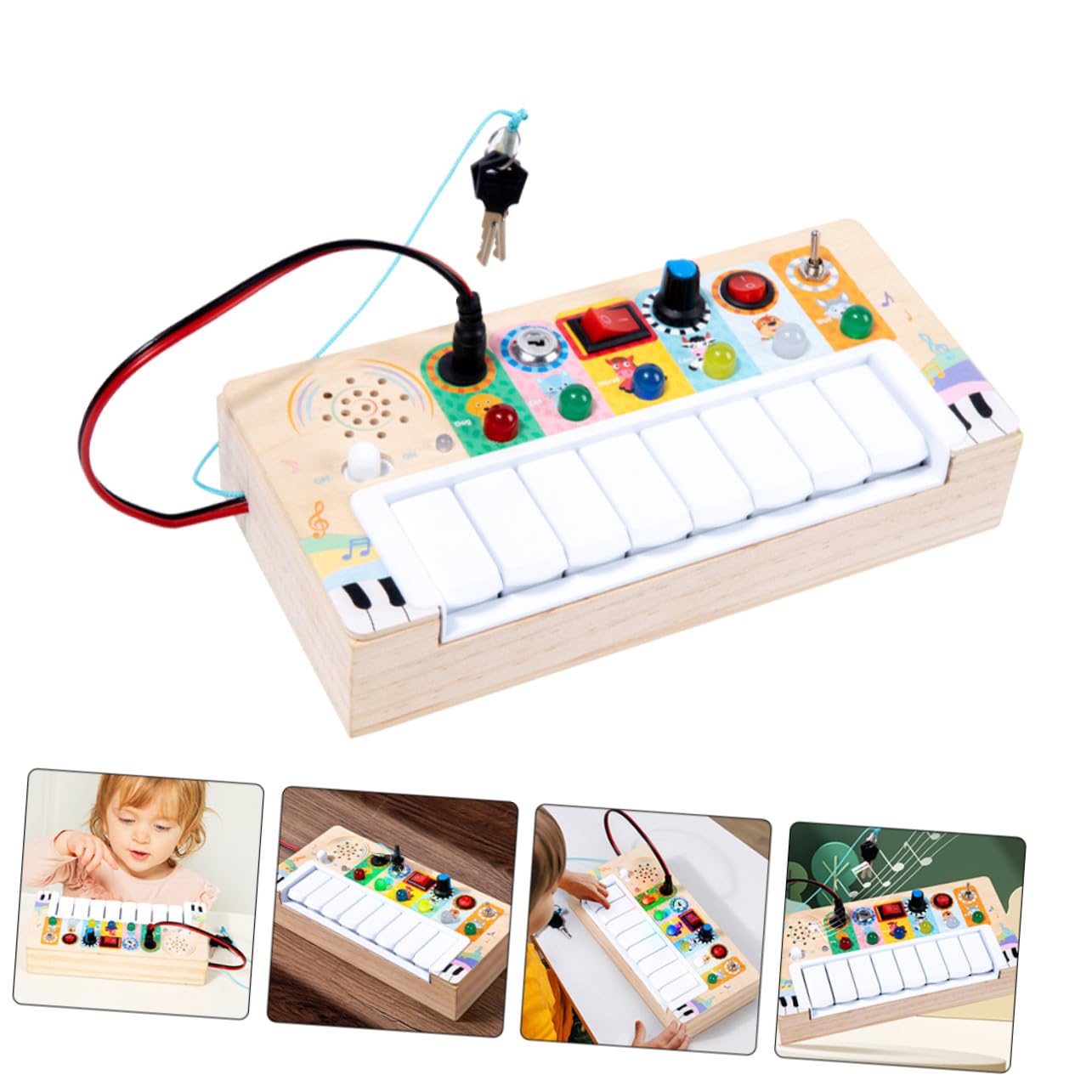 Juguete Musical LED Bordes Suaves y Seguro para para Niños de Madera Accesorio Ligero Adecuado para Aprender Música en Exteriores Aprender Música en Exteriores