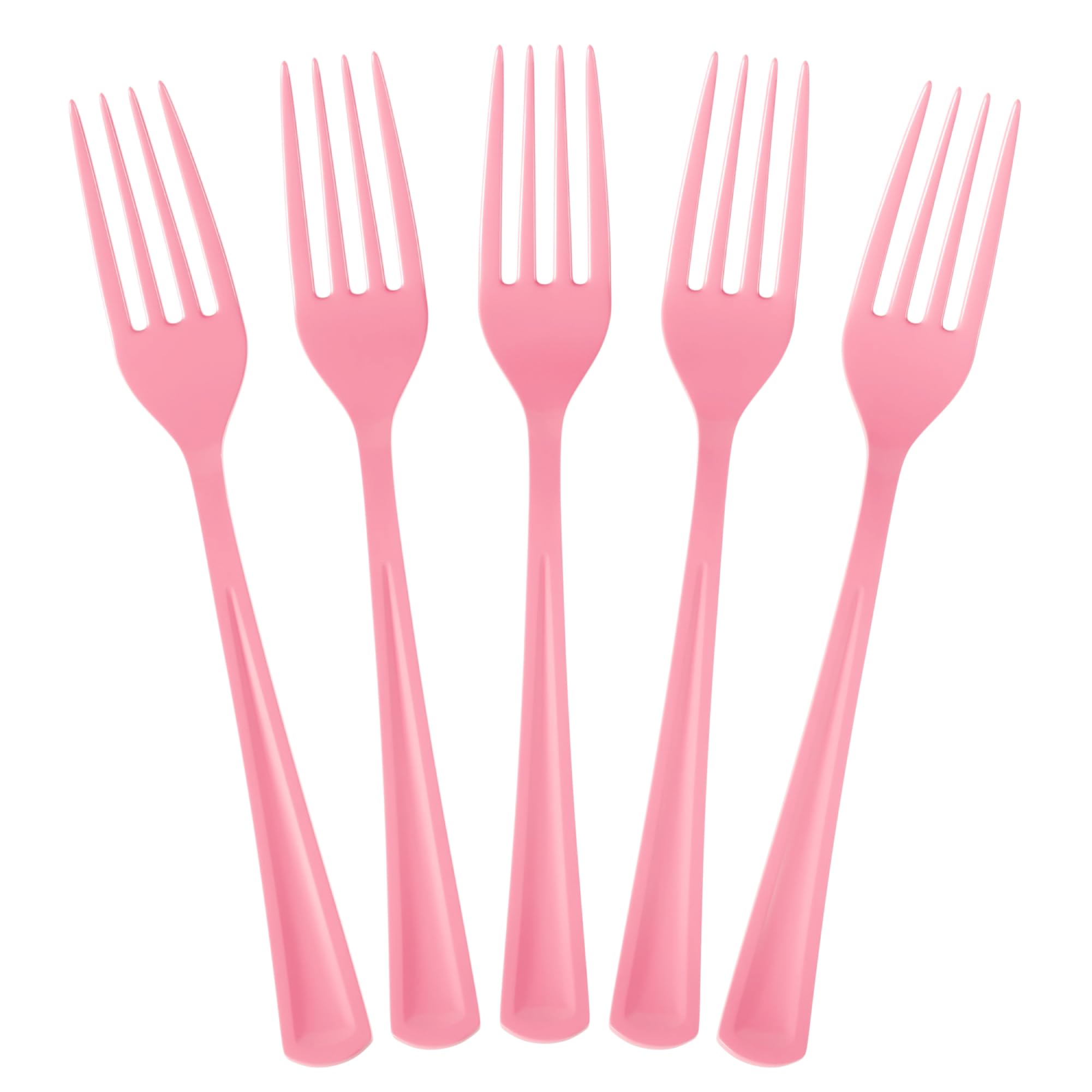 Exquisite Pink Plastic Forks 50 Pieces Pink Forks Disposable Utensils Heavy Duty Plastic Cutlery Set Disposable Cutlery Sets Flatware Sets Silverware Set For Party Supplies & Party Tableware
