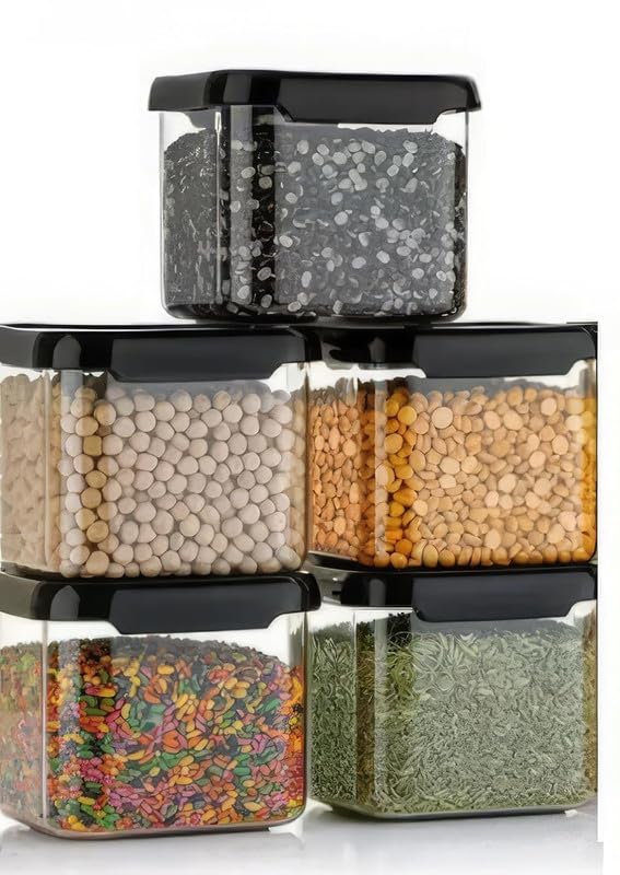 Image of Raawan Fridge Storage Boxes - Stackable Food Storage Containers | Removable Drain Plate & Lid | Durable Fridge Organizer to Keep Food Fresh Longer | Ideal for Fruits, Vegetables | 500ml Pack of 8