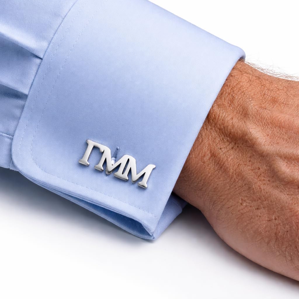 Custom Initial Cufflinks – Personalized 925 Sterling Silver Cufflinks – Men’s Wedding, Groom & Anniversary Gift