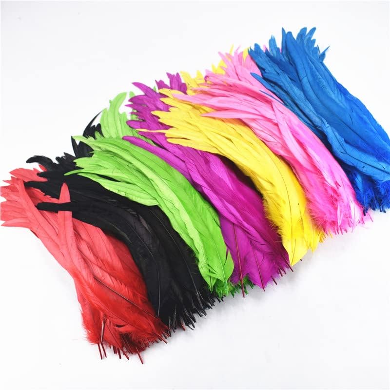 Zamihalaa - 50pcs/Lot Rooster Tail Feathers for Crafts 12-14" /30-35cm Natural Rooster Feathers Wedding Feathers Decoration Plumas