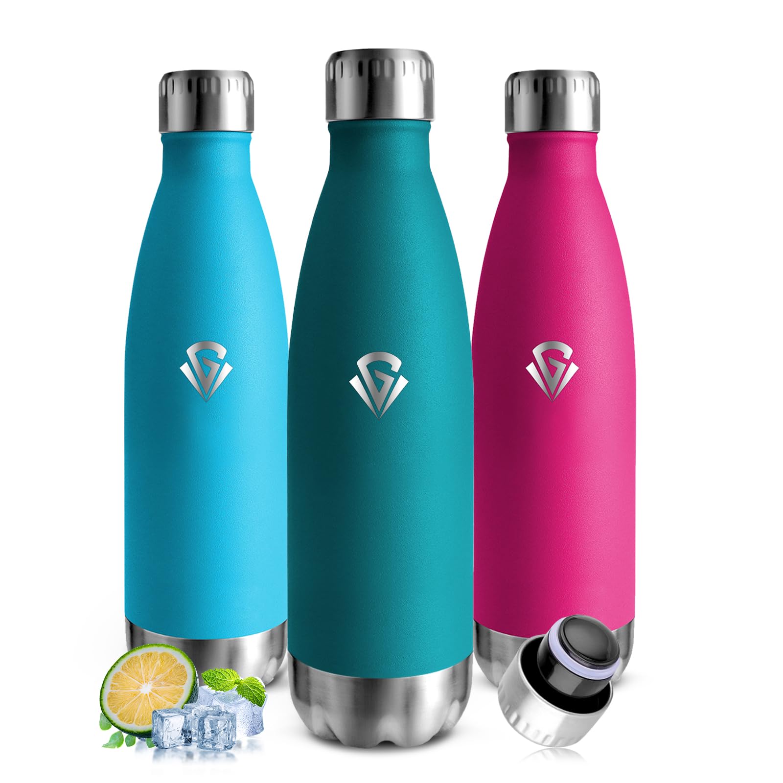 Mujigaga 500ml Thermal Water Bottle, BPA Free, Leak Proof, Stainless Steel Water Bottles, Vacuum Insulation, Thermal Bottle for Outdoor, Outdoor, Work
