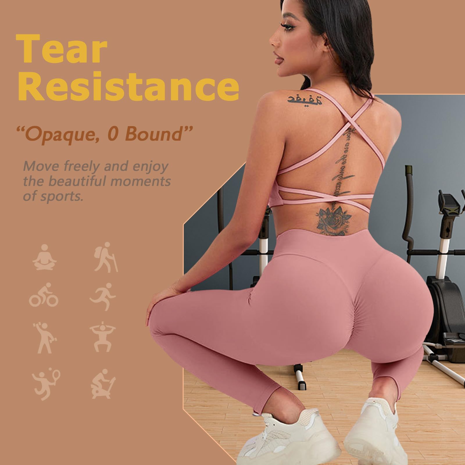 Leggings Deportivos Mujer Push Up Pantalones Cintura Alta Leggings Scrunch Butt Mallas Anticeluliticos Sin Costuras Opaco Pantalones Gym Yoga Fitness Jogging