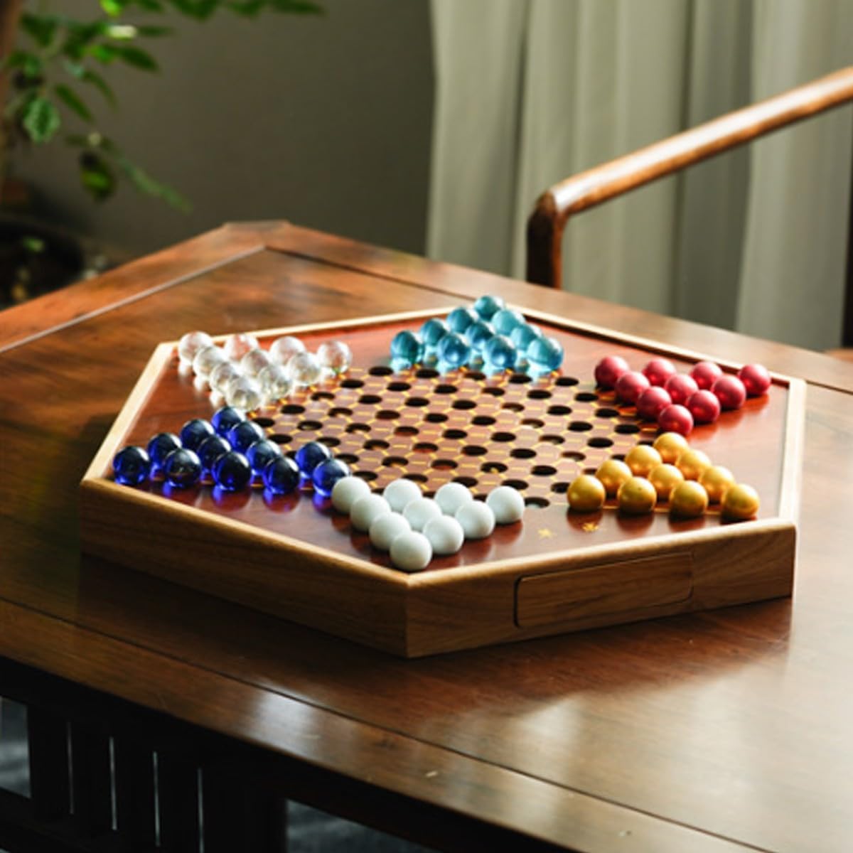 Gioco da Tavolo Dama per Adulti, Facile da Pulire, Dotato di Scatola portaoggetti, Adatto per Giochi da Tavolo(A,52 * 26cm)