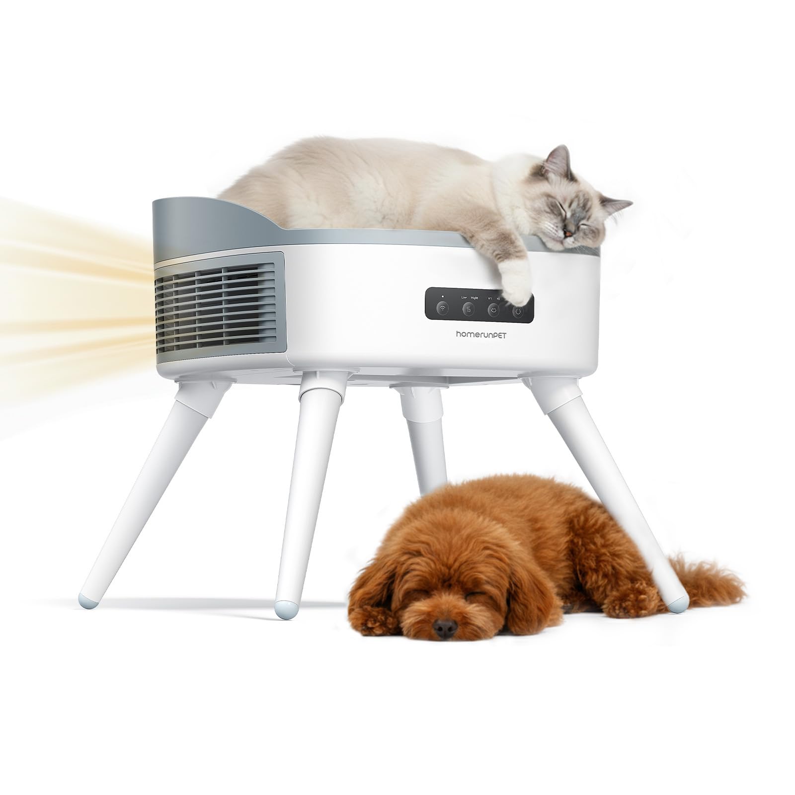 HomeRunPet Pet-Safe Space Heater with Heated Cat Bed - 2-in-1 Ceramic Heater for Room Pets 1300W Fast Heat