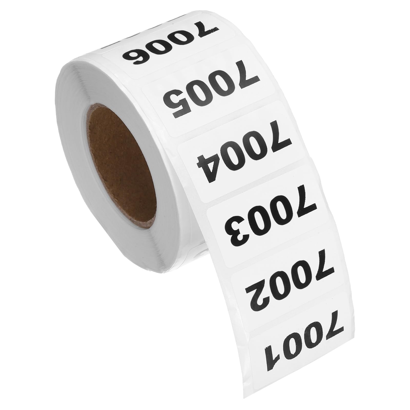 PATIKIL Naklejka inwentarska 2 cm x 4 cm, 1 rolka 7001 do 8000 samoprzylepnych etykiet z kolejnymi numerami, 1000 etykiet do biura klasyfikacja magazynu, czarna