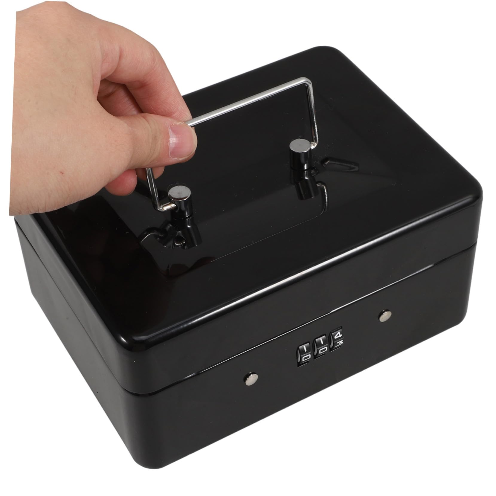 Cassetta di sicurezza per contanti con serratura a combinazione, portatile, in metallo, per documenti e oggetti di valore, piccola cassaforte per casa e ufficio