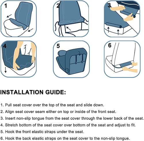 Miniatura 7 de GIANT PANDA Fundas de asiento delantero para asientos de cubeta, fundas de asiento de piel sintética universales para la mayoría de los autos, SUV y