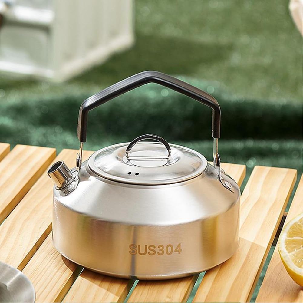 Bloepum Camping Kettle Outdoor Coffee Pot Tableware Picnic Set Supplies Camping Teapot Travel Cooker 1500ml