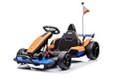 Best Ride On Cars Officially Licensed McLaren GoKart 24V for Ages 6 and Up - Electric Go Kart with Steering Wheel, Versatile Driving Modes, User-Friendly Controls, Black/Orange, Large