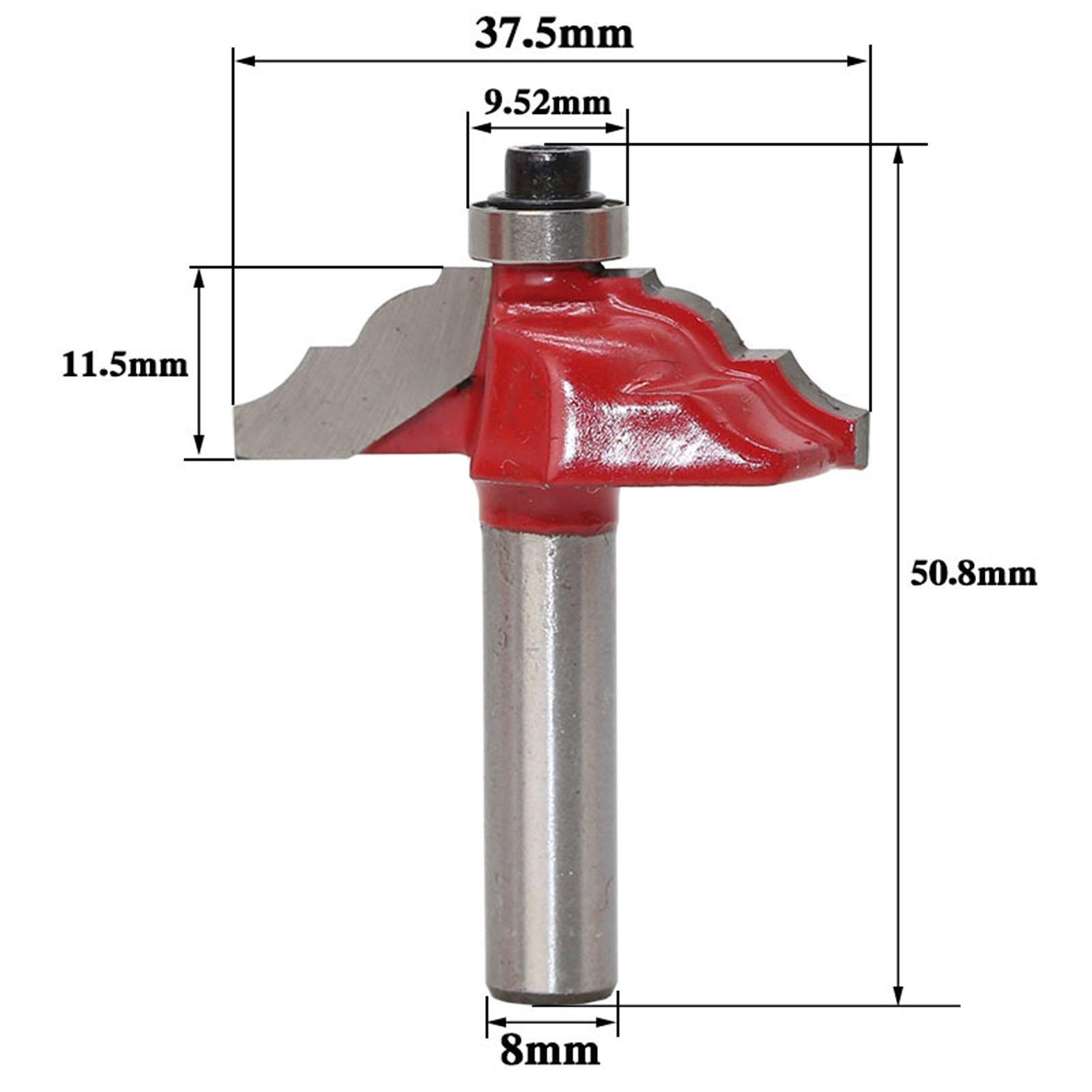 Zkenyao-Router Bit C3 Carbide Tipped Wood Cutting Tool Woodworking Router Bits RCT, 8