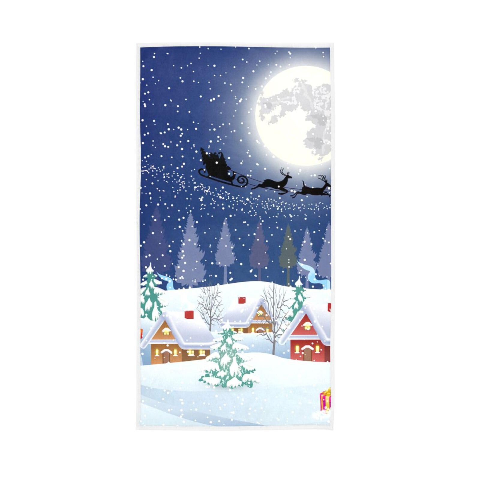 HUYGD Christmas Tree Snowman Kitchen Hand Towel Absorbent, 15 x 30 Inches Soft Hand Towel, Printed Hand Towels