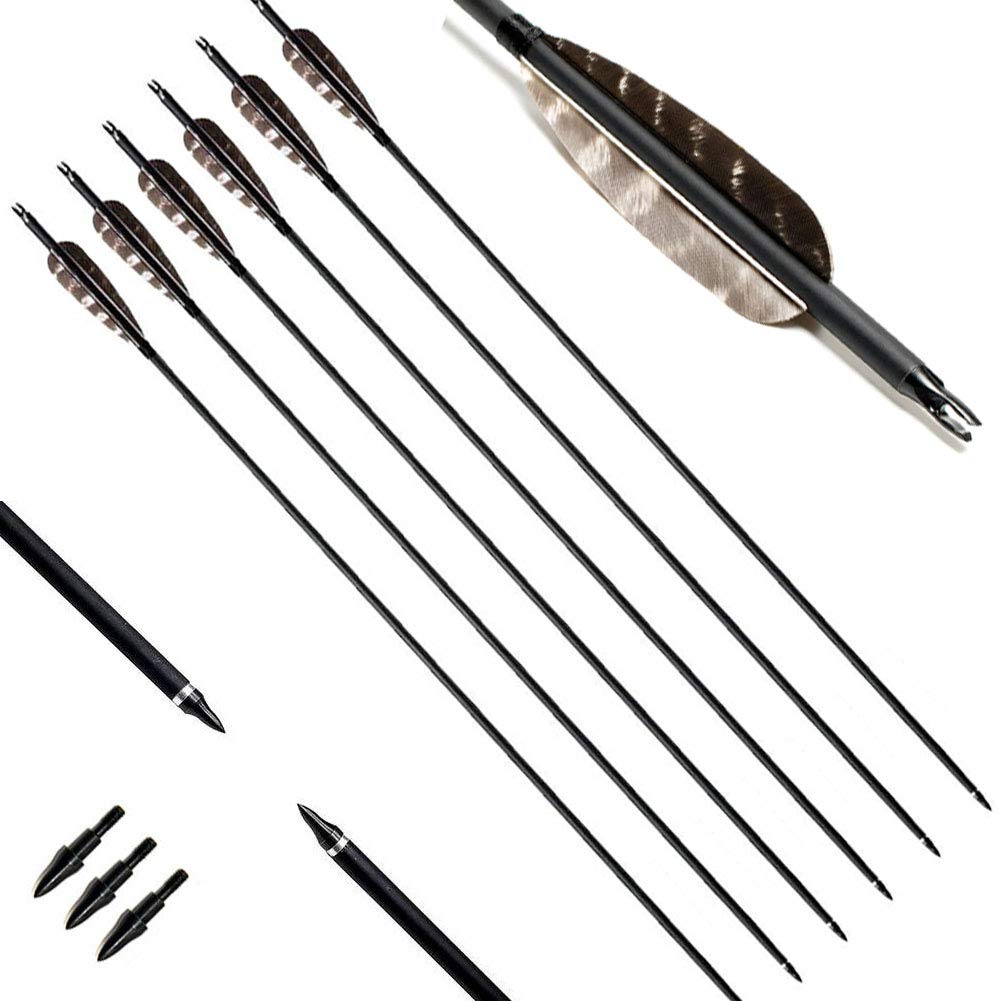 Buy Hunting Carbon Arrows 30'' Archery Wooden Arrows and Traditional